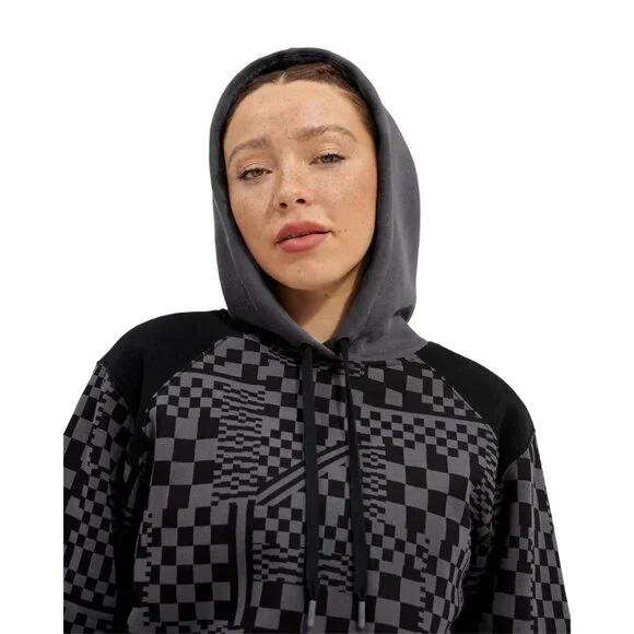 UGG Mallory Gray Checkered Cropped Hoodie - Picture 2 of 8